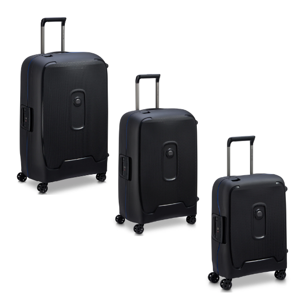 Saleys Travel Bags Delsey Moncey 3 Piece Luggage Set - Black