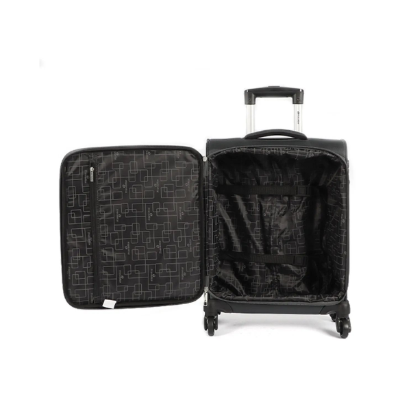 Saleys Travel Bags Travelite Flash 54cm Cabin Trolley Soft Shell TSA lock Spinner Wheels - Charcoal - Image 2