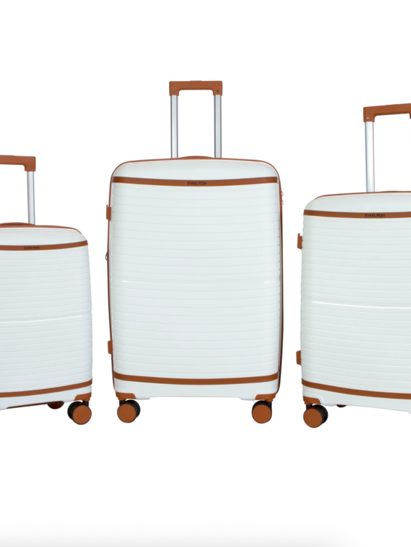 Saleys Travel Bags Evolution Hyde Park 3 Piece Spinner Luggage Sets - White