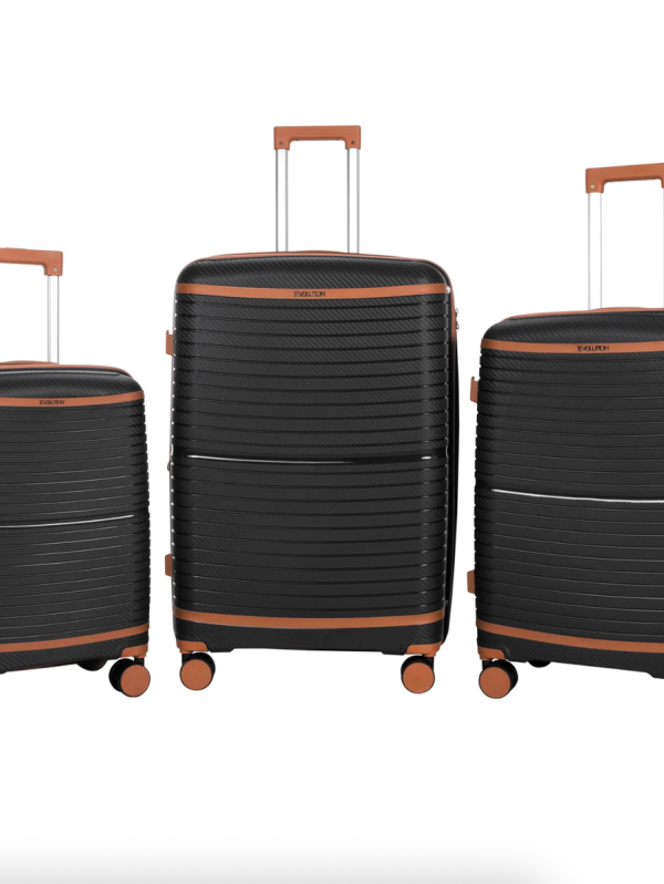 Saleys Travel Bags Evolution Hyde Park 3 Piece Spinner Luggage Sets - Black