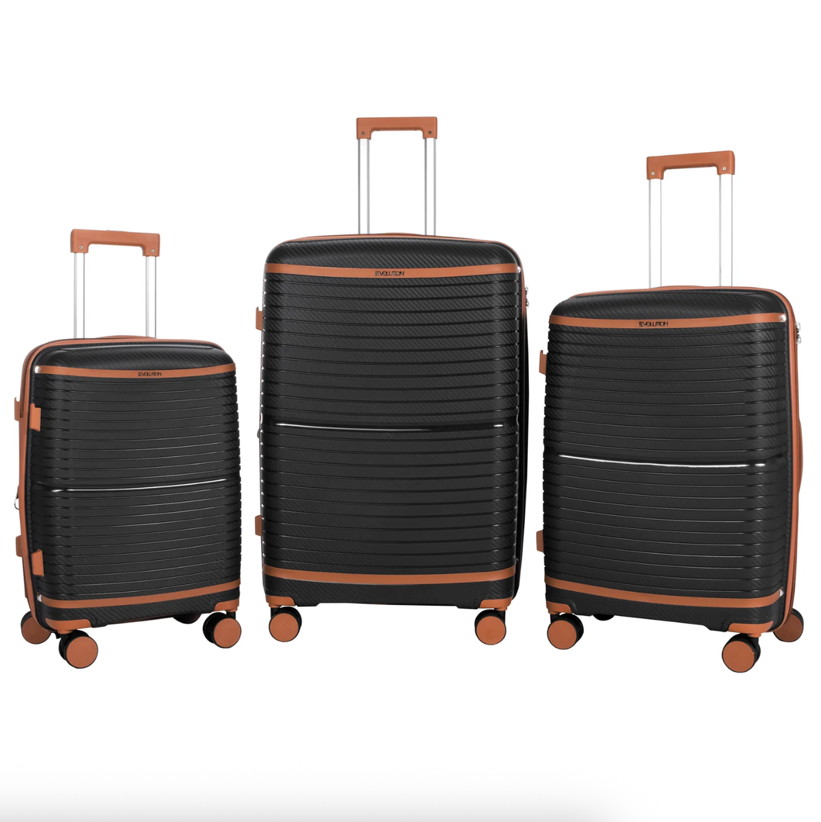 Saleys Travel Bags Evolution Hyde Park 3 Piece Spinner Luggage Sets - Black