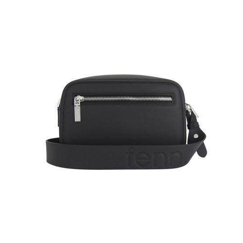 Saleys Travel Bags FENN Cross Body: Black – Silver Zip – Black Strap - Image 3