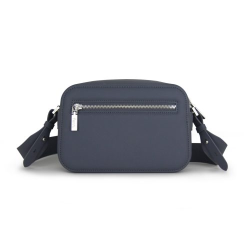Saleys Travel Bags FENN Crossbody: Denim – Silver Zip - Image 4