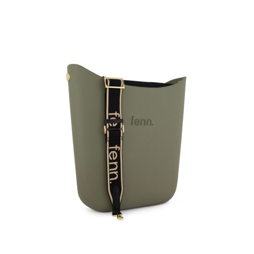 Saleys Travel Bags Elegant Fenn Watercress: Black Inner – Gold Zip – Beige on Black Strap - Image 3