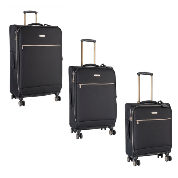 Cellini NEW Allure (Soft) 3 Piece Luggage Set - Black