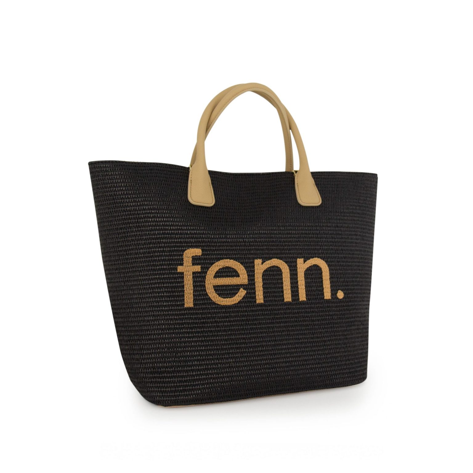 Saleys Travel Bags FENN Weave Tote Bag: Black – Light Tan Detachable Straps