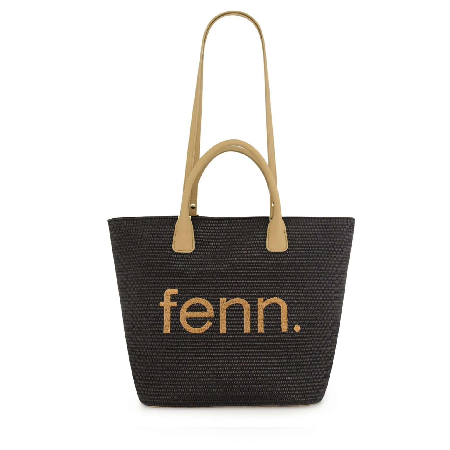 Saleys Travel Bags FENN Weave Tote Bag: Black – Light Tan Detachable Straps - Image 5