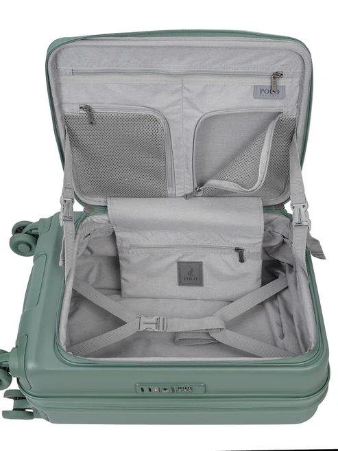 Saleys Travel Bags Polo Orion 4 Wheel Carry On Trolley - Green - Image 2