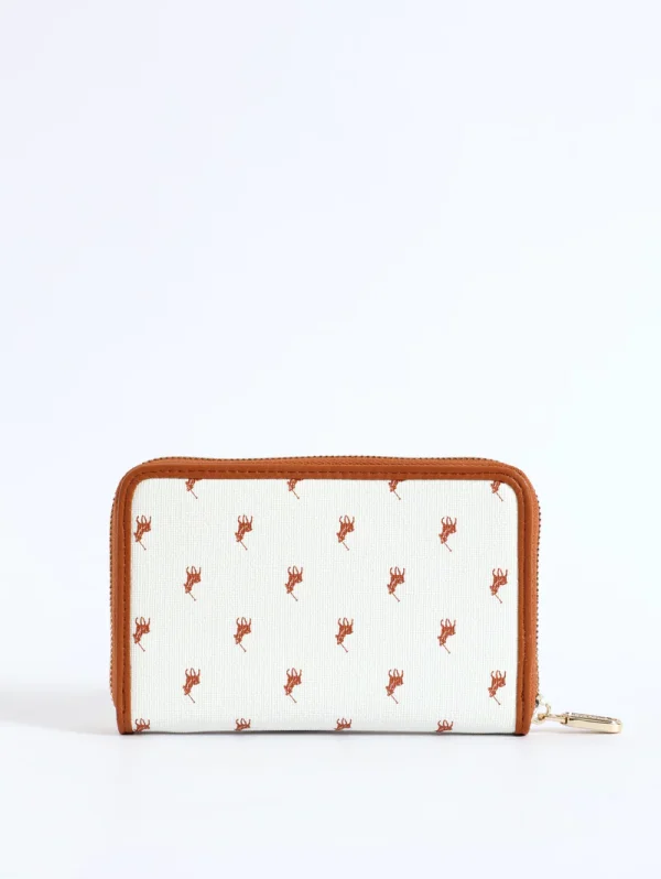 Polo Iconic Medium Zip Around Purse - White