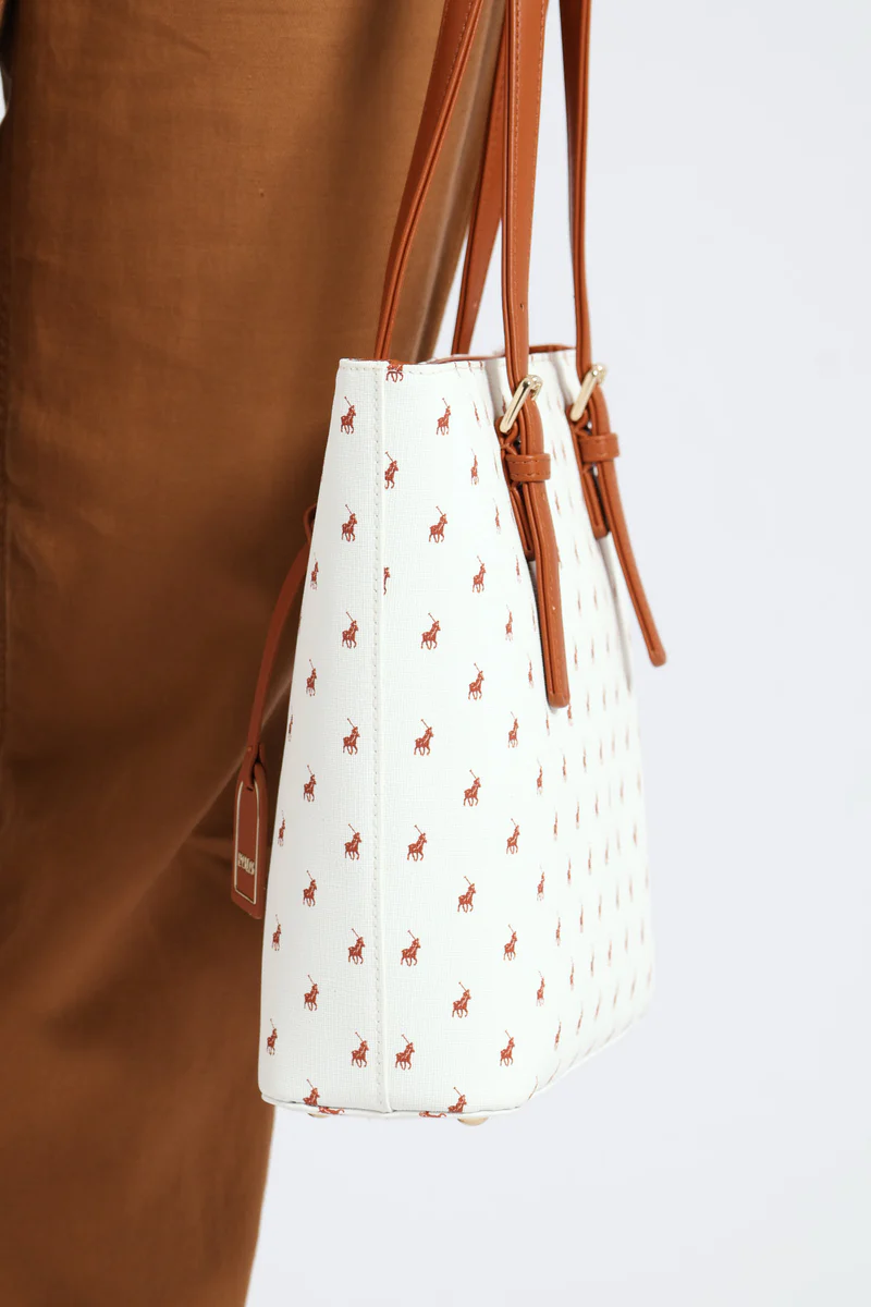 Saleys Travel Bags Polo Iconic Medium Tote Bag - White - Image 3