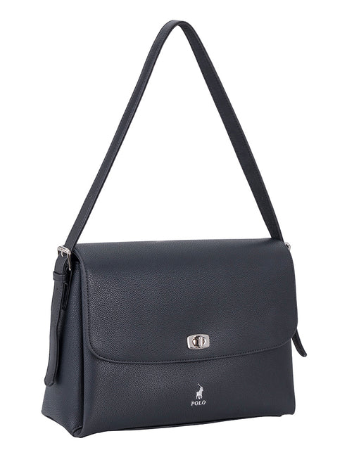 Polo Lyon Flapover Bag - Black