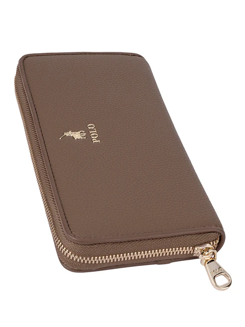 Saleys Travel Bags Polo Lyon Zip Around Purse - Brown - Image 3