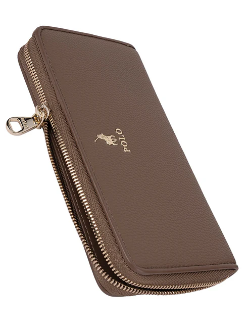Saleys Travel Bags Polo Lyon Zip Around Purse - Brown - Image 2