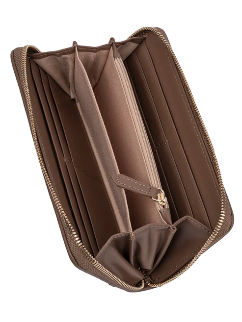 Saleys Travel Bags Polo Lyon Zip Around Purse - Brown - Image 4