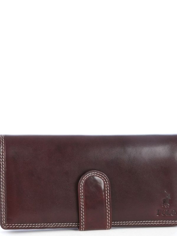 Polo Kenya Leather Large Concertina Purse-Brown