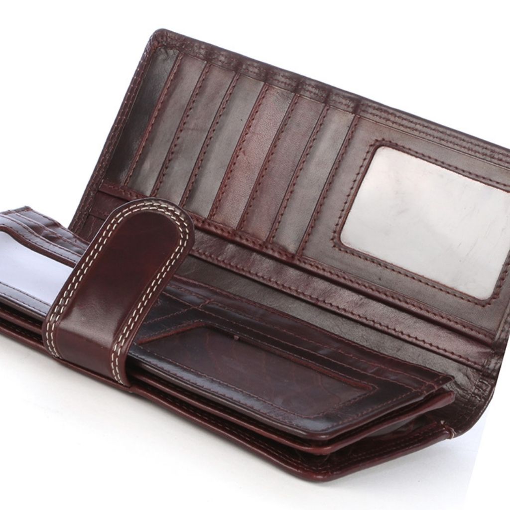 Saleys Travel Bags Polo Kenya Leather Large Concertina Purse-Brown - Image 2