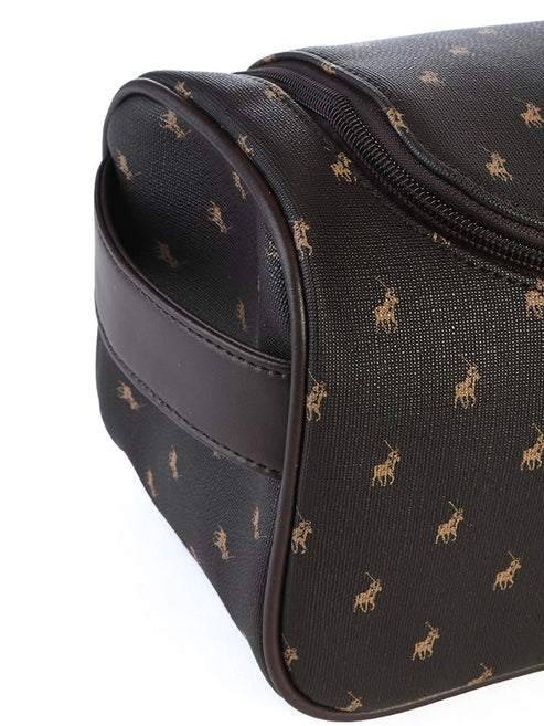 Saleys Travel Bags Polo Signature Accessory Toiletry Case – Brown - Image 3