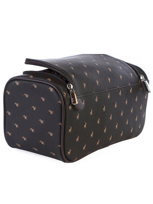 Saleys Travel Bags Polo Signature Accessory Toiletry Case – Brown - Image 2