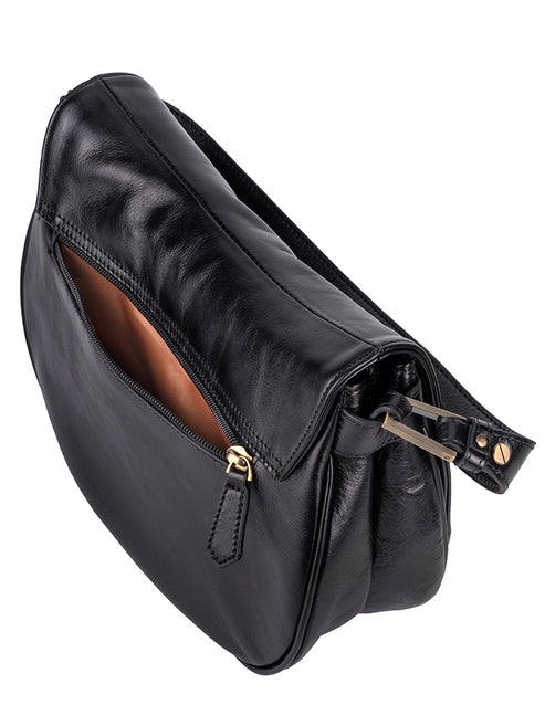 Saleys Travel Bags Polo Vega Flapover Shoulder Bag - Black - Image 3