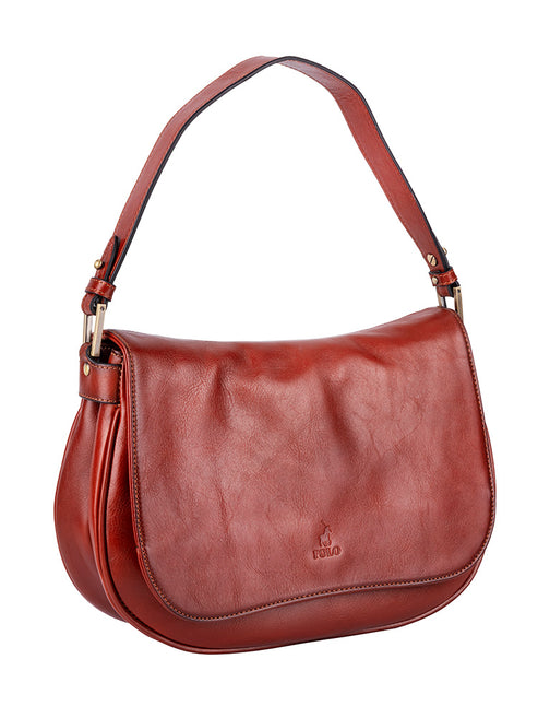 Polo Vega Flapover Shoulder Bag - Brown