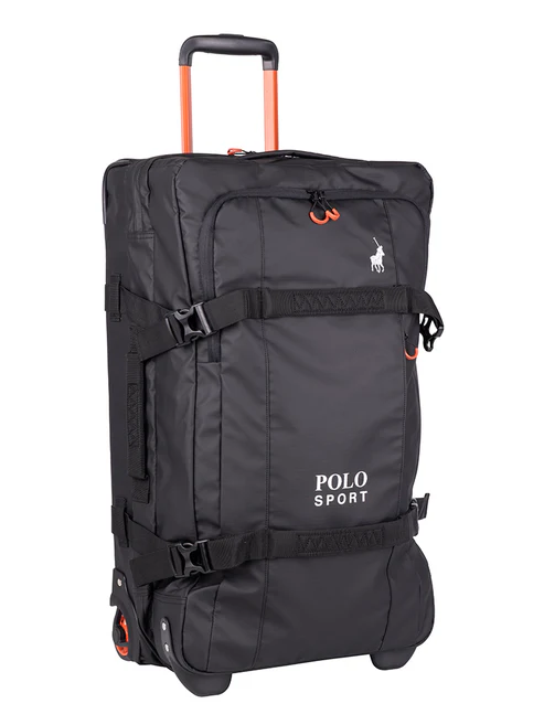 Polo Sport Large 2 Wheel Trolley Duffel - Black