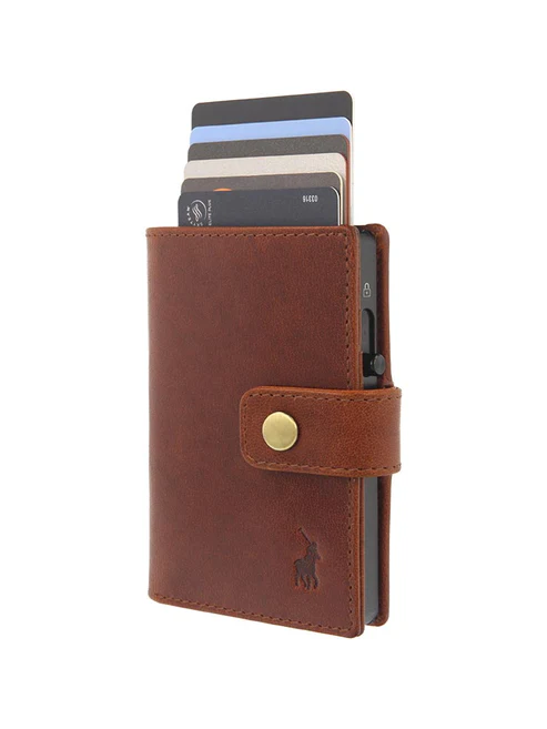 Saleys Travel Bags Polo Pop-Up Leather Tab Wallet - Brown - Image 4