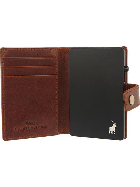 Saleys Travel Bags Polo Pop-Up Leather Tab Wallet - Brown - Image 3