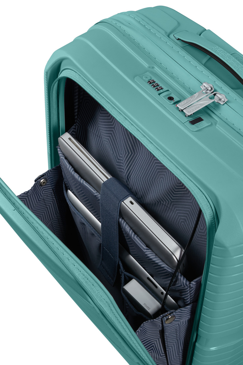 Saleys Travel Bags American Tourister Airconic Spinner Frontloader 55cm - Dusty Turquoise - Image 10
