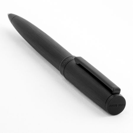 Saleys Travel Bags Hugo Boss: Gear Brushed Black Ballpoint Pen - Image 3