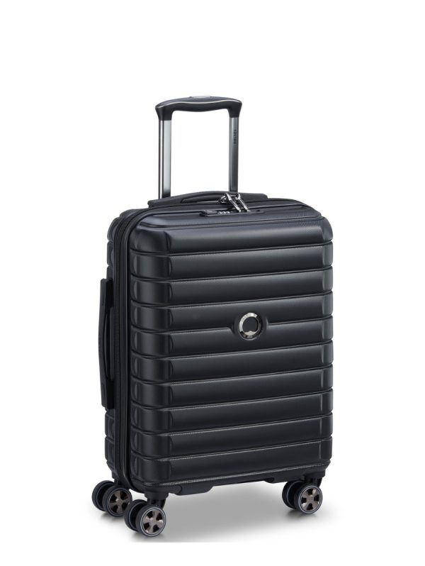 DELSEY: SHADOW 5.0 55CM 4DW CABIN TROLLEY CASE - Black