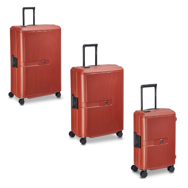DELSEY: VAUBAN 3 Piece Luggage Set - Terracotta
