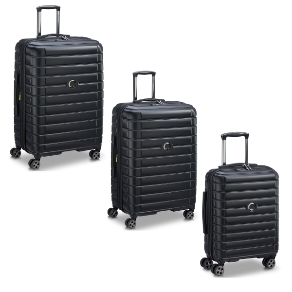 DELSEY: SHADOW 5.0 - 3 Piece Luggage Set - Black