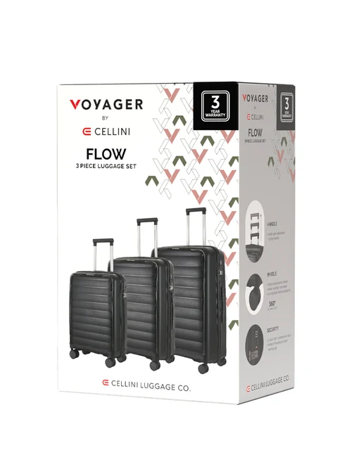 Saleys Travel Bags Voyager Flow, by CELLINI - 3Pc Box Set - Black - Image 2