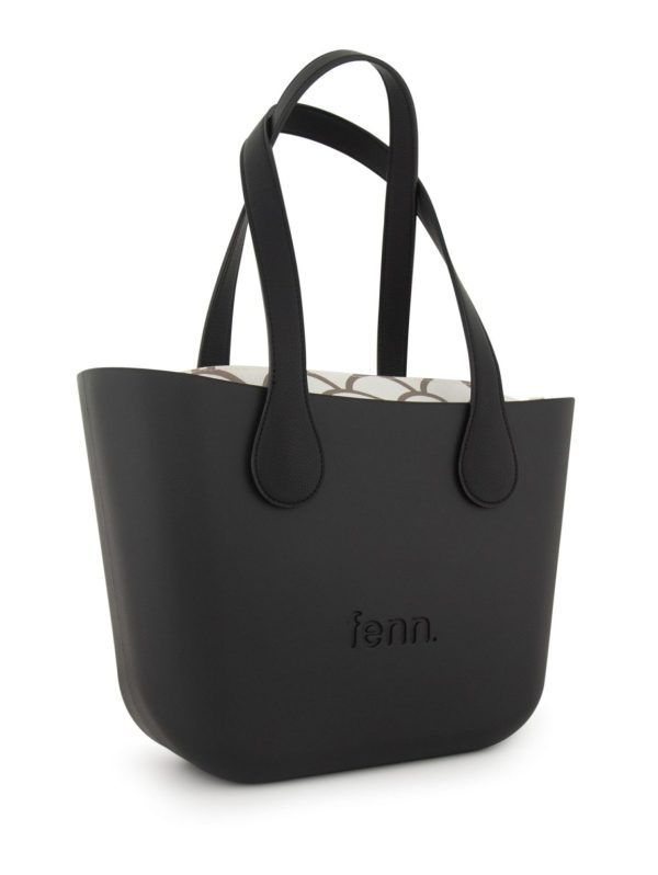 FENN: Petite - Black/Gold Zip/Black Flat Handle