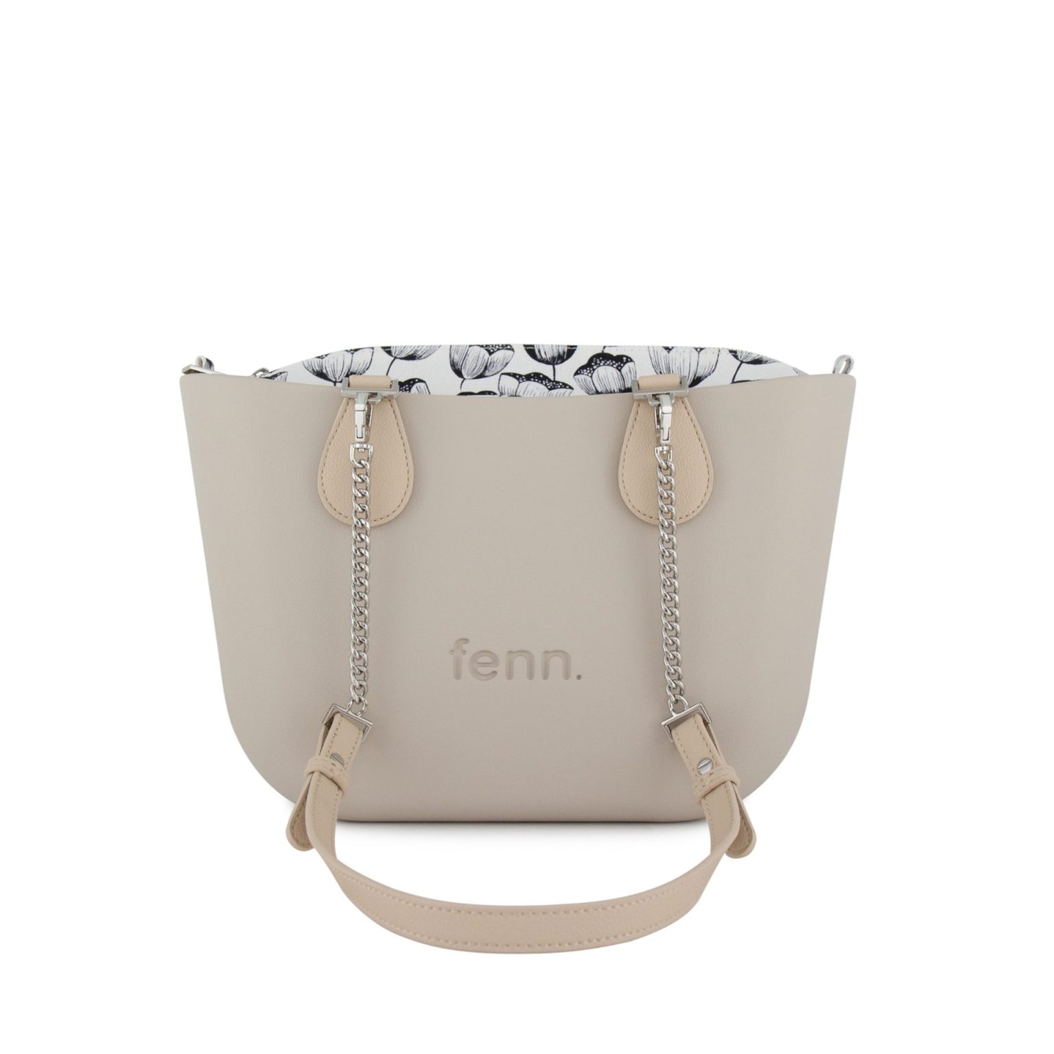 Saleys Travel Bags FENN: Petite - Mushroom/Silver Zip/Oatmeal/Silver Chain