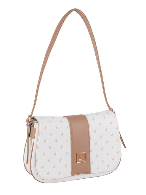 Polo Kensington Flapover Shoulder Bag - White