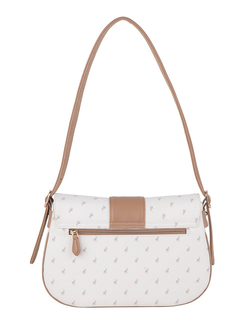Saleys Travel Bags Polo Kensington Flapover Shoulder Bag - White - Image 3