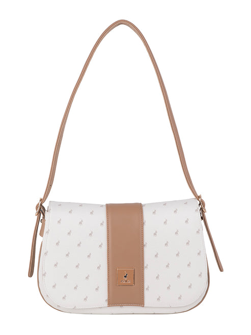 Saleys Travel Bags Polo Kensington Flapover Shoulder Bag - White - Image 4