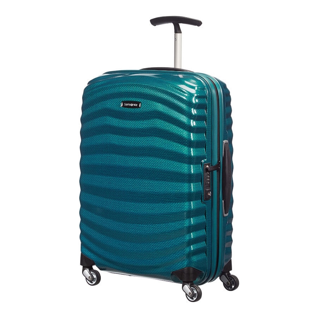 Saleys Travel Bags Samsonite: Lite-Shock (55cm) Carry on Spinner - Petronus Blue