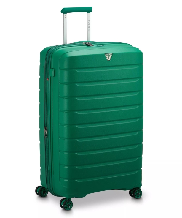 Saleys Travel Bags Roncato B-Flying Exp 4 Wheel Trolley Luggage 78cm - Green