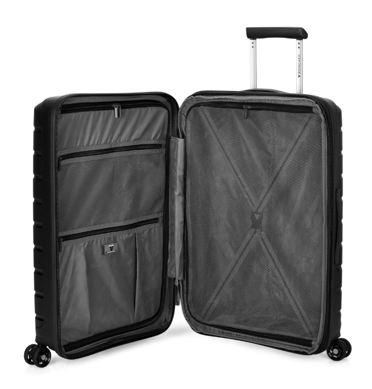 Saleys Travel Bags Roncato B-Flying Expandable 4 Wheel Trolley Luggage Set - Black - Image 5