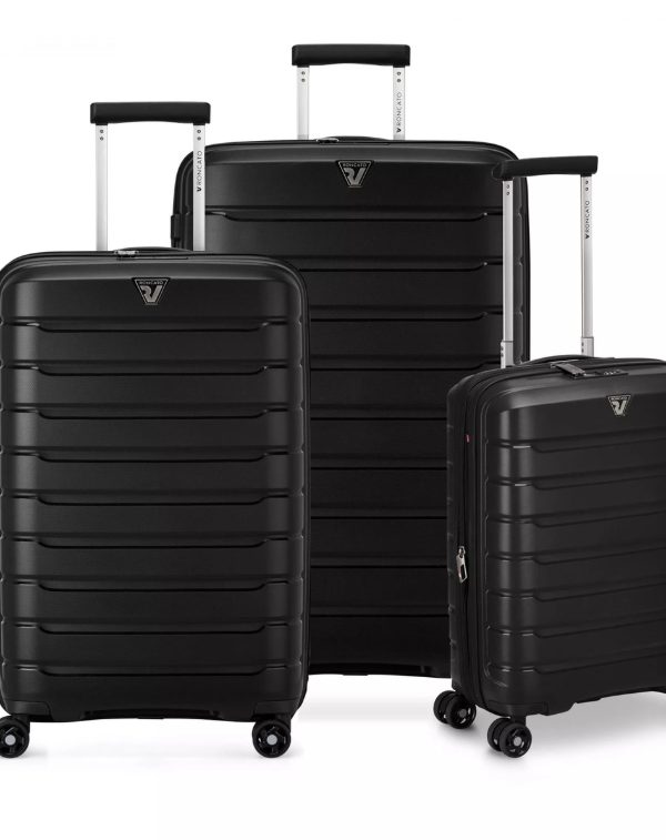 Roncato B-Flying Expandable 4 Wheel Trolley Luggage Set - Black