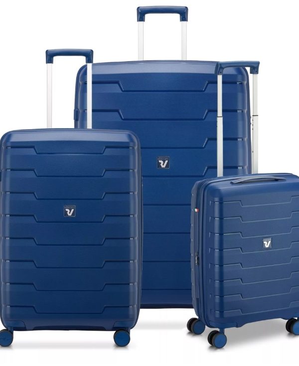 Roncato Skyline 2.0 Expandable 3 Piece Luggage Trolley Set - Night Blue
