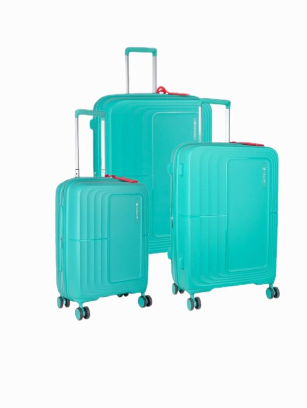 Cellini Cruze 4 Wheel Xpander Trolley Case 3 Piece Set - Aqua Green